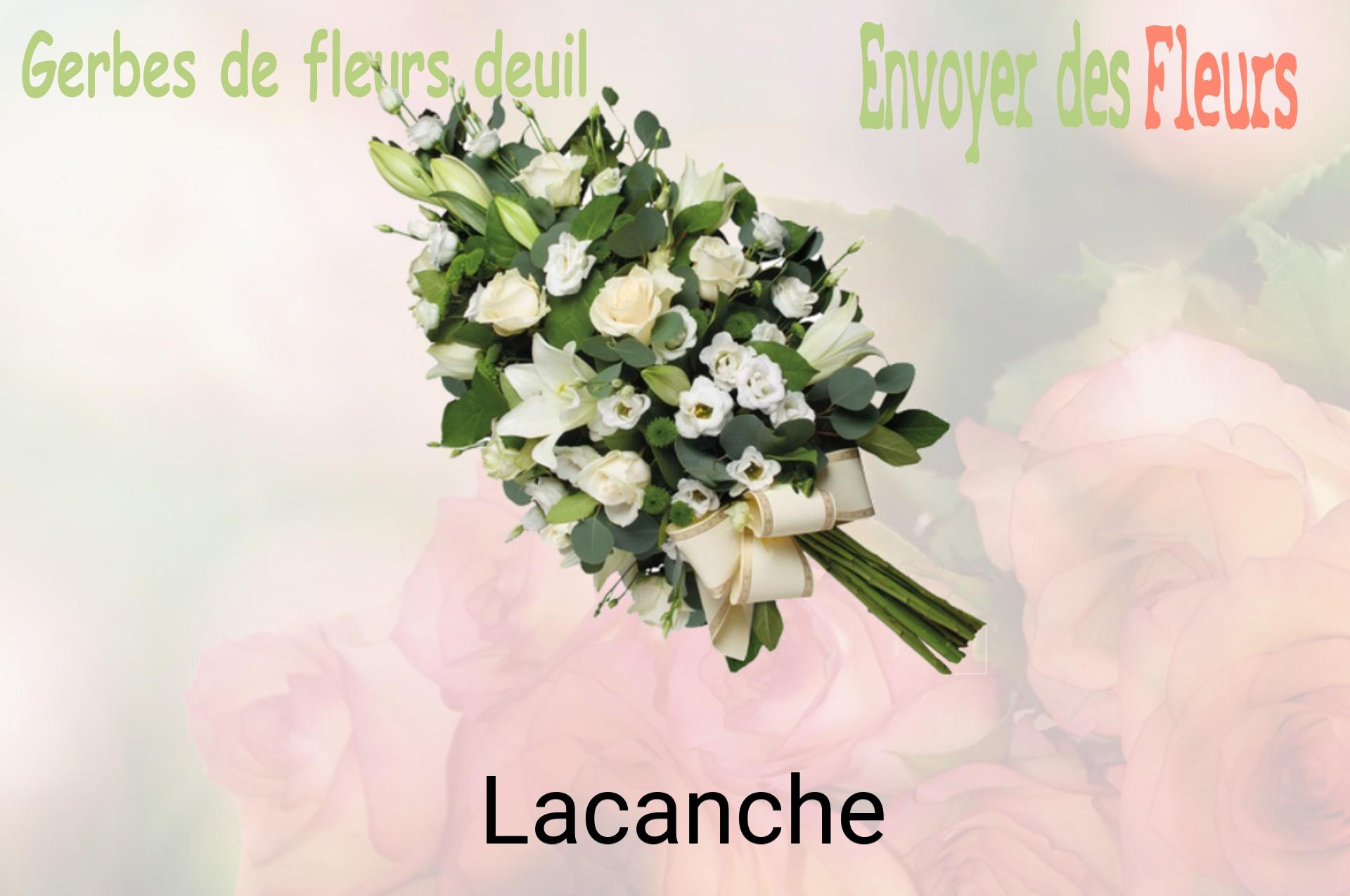 Gerbe de fleurs de deuil livrée à Lacanche